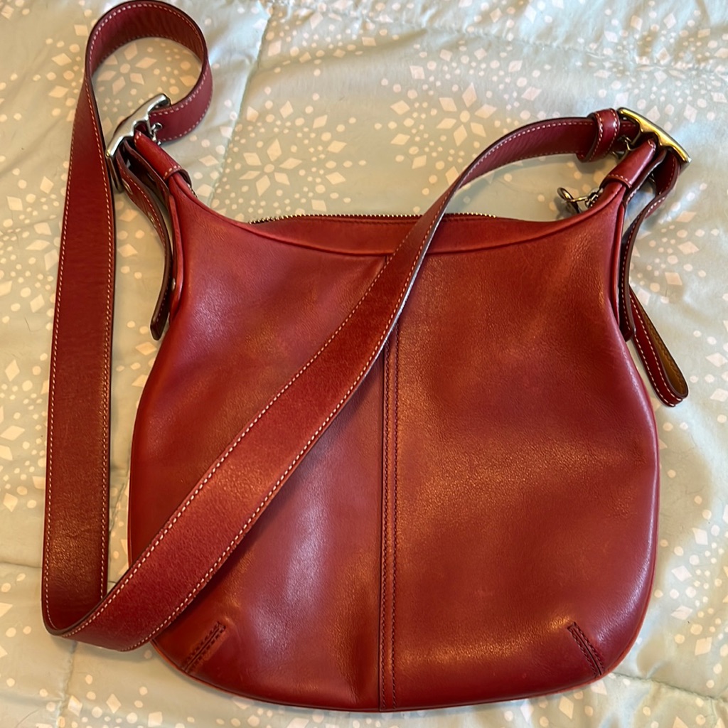 Vintage Coach Red Leather Bag
